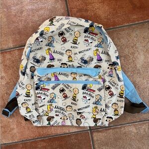 Peanuts Kids Backpack - Cream and Blue NWT